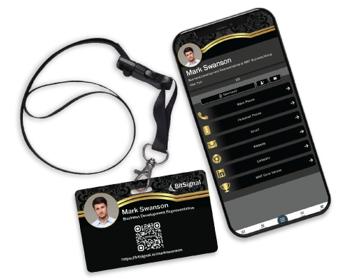 BitSignal Digital Event Badge with Physical QR Code Event Badge and Lanyard