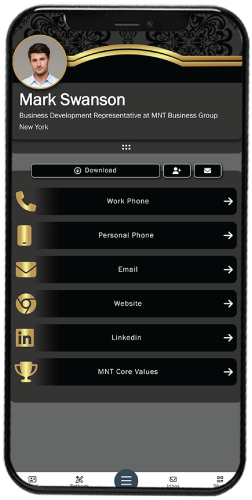 Custom Digital Business Card in Luxury Black and Gold for BitSignal
